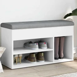 vidaXL Schoenenbank Wit 82x32x45,5 cm Bewerkt Hout