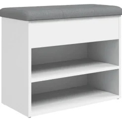 vidaXL Schoenenbank Wit 62x32x50 cm Bewerkt Hout