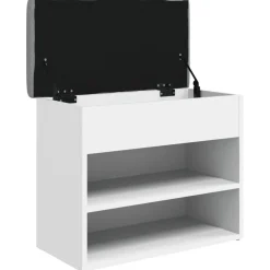 vidaXL Schoenenbank Wit 62x32x50 cm Bewerkt Hout