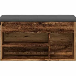 vidaXL Schoenenbank 82x32x45,5 cm bewerkt hout oud houtkleurig