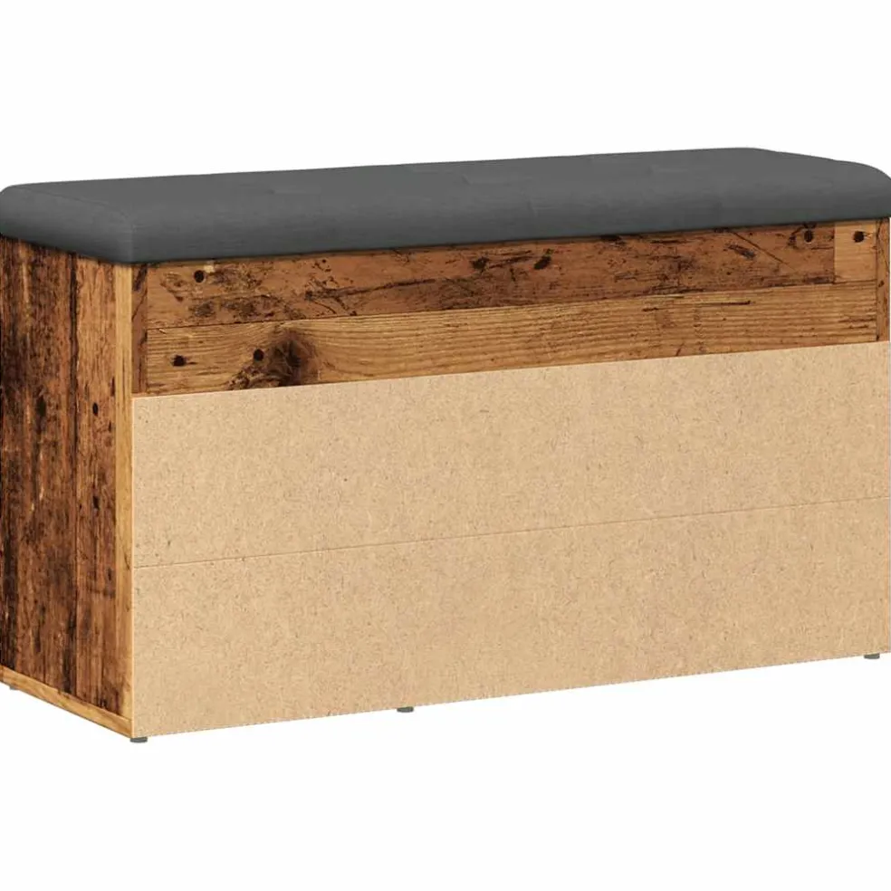 vidaXL Schoenenbank 82x32x45,5 cm bewerkt hout oud houtkleurig