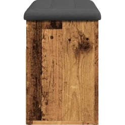 vidaXL Schoenenbank 82x32x45,5 cm bewerkt hout oud houtkleurig