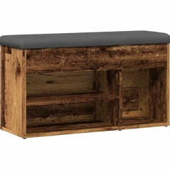 vidaXL Schoenenbank 82x32x45,5 cm bewerkt hout oud houtkleurig