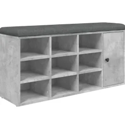 vidaXL Schoenenbank 102x32x50 cm bewerkt hout betongrijs