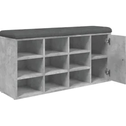 vidaXL Schoenenbank 102x32x50 cm bewerkt hout betongrijs