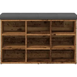 vidaXL Schoenenbank 82x32x50 cm bewerkt hout oud houtkleurig