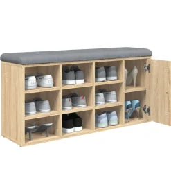 vidaXL Schoenenbank 102x32x50 cm bewerkt hout sonoma eikenkleurig