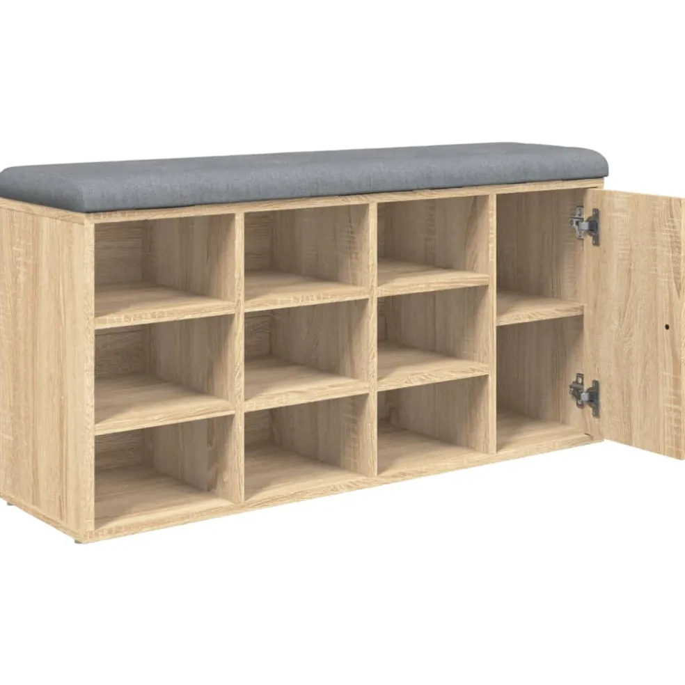 vidaXL Schoenenbank 102x32x50 cm bewerkt hout sonoma eikenkleurig