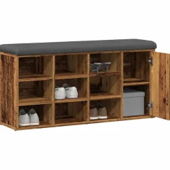 vidaXL Schoenenbank 102x32x50 cm bewerkt hout oud houtkleurig
