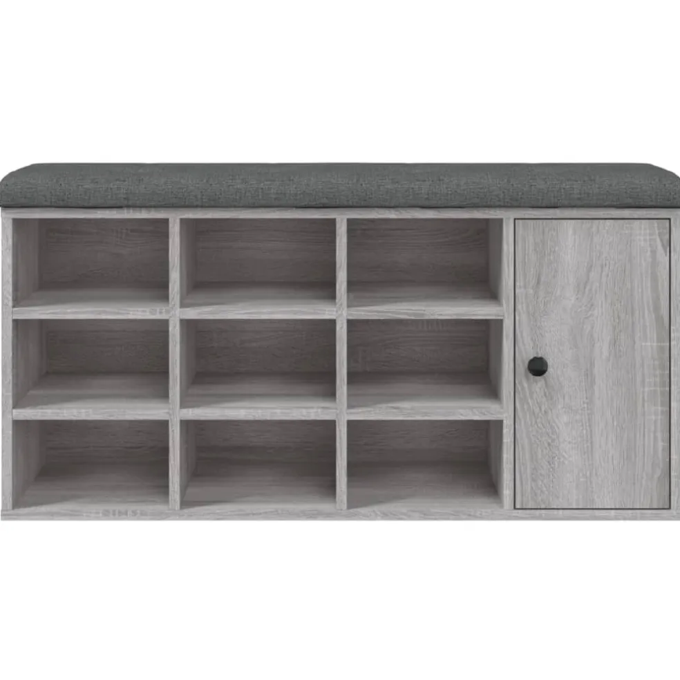 vidaXL Schoenenbank 102x32x50 cm bewerkt hout grijs sonoma eikenkleur