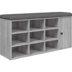 vidaXL Schoenenbank 102x32x50 cm bewerkt hout grijs sonoma eikenkleur