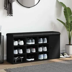vidaXL Schoenenbank 102x32x50 cm bewerkt hout zwart