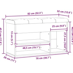 vidaXL Schoenenbank 82x32x45,5 cm bewerkt hout artisanaal eikenkleur