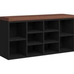 vidaXL Schoenenbank 103x30x48 cm bewerkt hout zwart