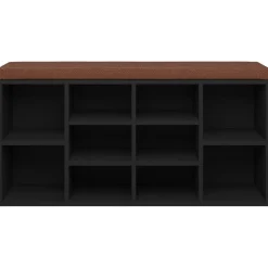 vidaXL Schoenenbank 103x30x48 cm bewerkt hout zwart