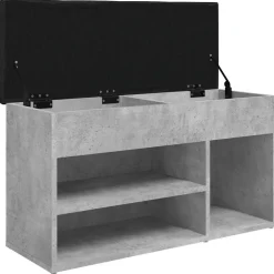 vidaXL Schoenenbank 82x32x45,5 cm bewerkt hout betongrijs