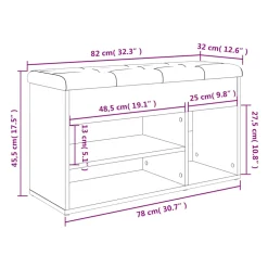 vidaXL Schoenenbank 82x32x45,5 cm bewerkt hout sonoma eikenkleurig