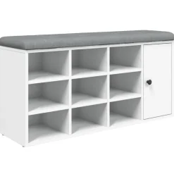 vidaXL Schoenenbank 102x32x50 cm bewerkt hout wit