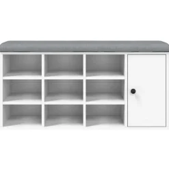 vidaXL Schoenenbank 102x32x50 cm bewerkt hout wit