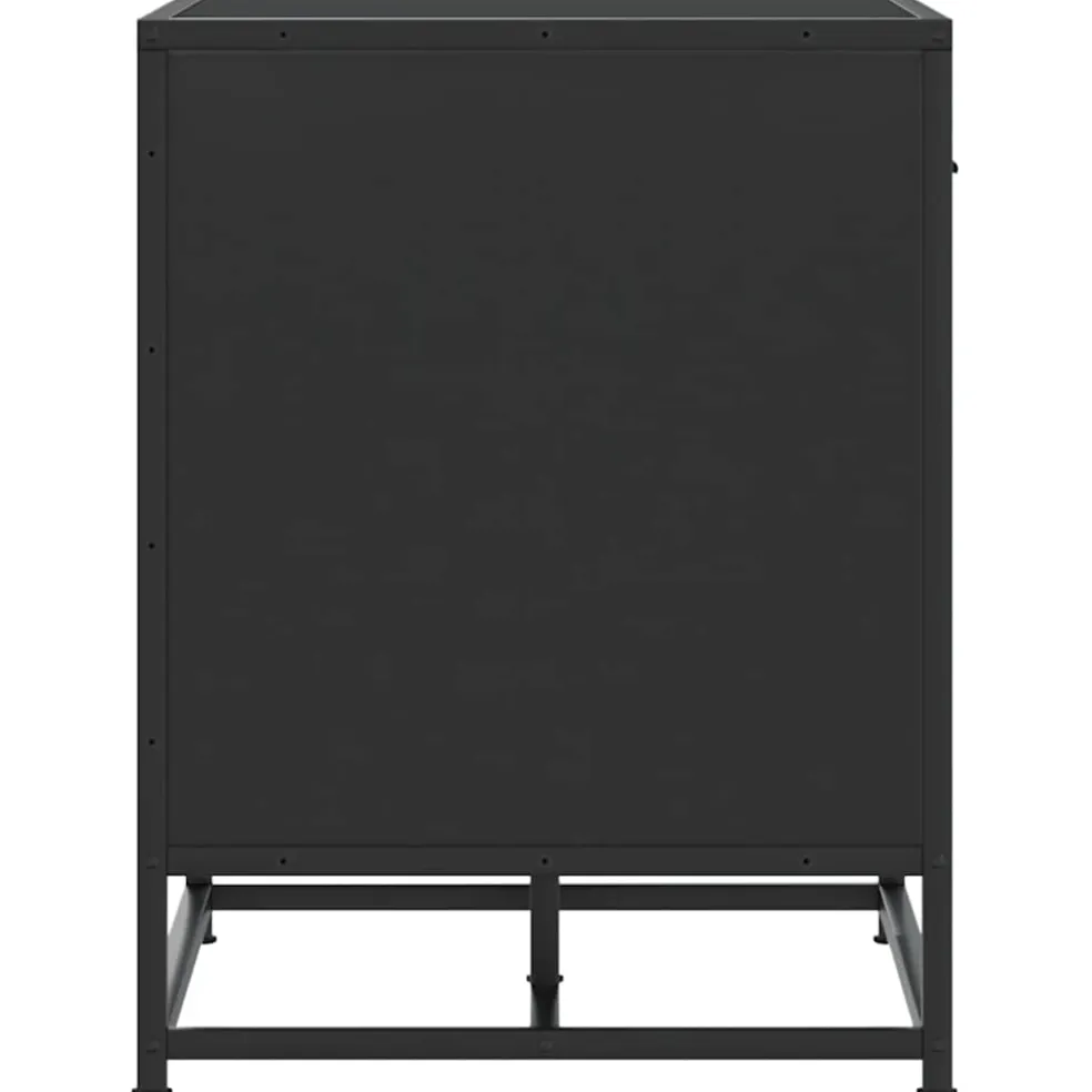 vidaXL Schoenenbank 60x40x53,5 cm bewerkt hout en metaal zwart
