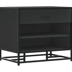 vidaXL Schoenenbank 60x40x53,5 cm bewerkt hout en metaal zwart