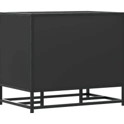 vidaXL Schoenenbank 60x40x53,5 cm bewerkt hout en metaal zwart