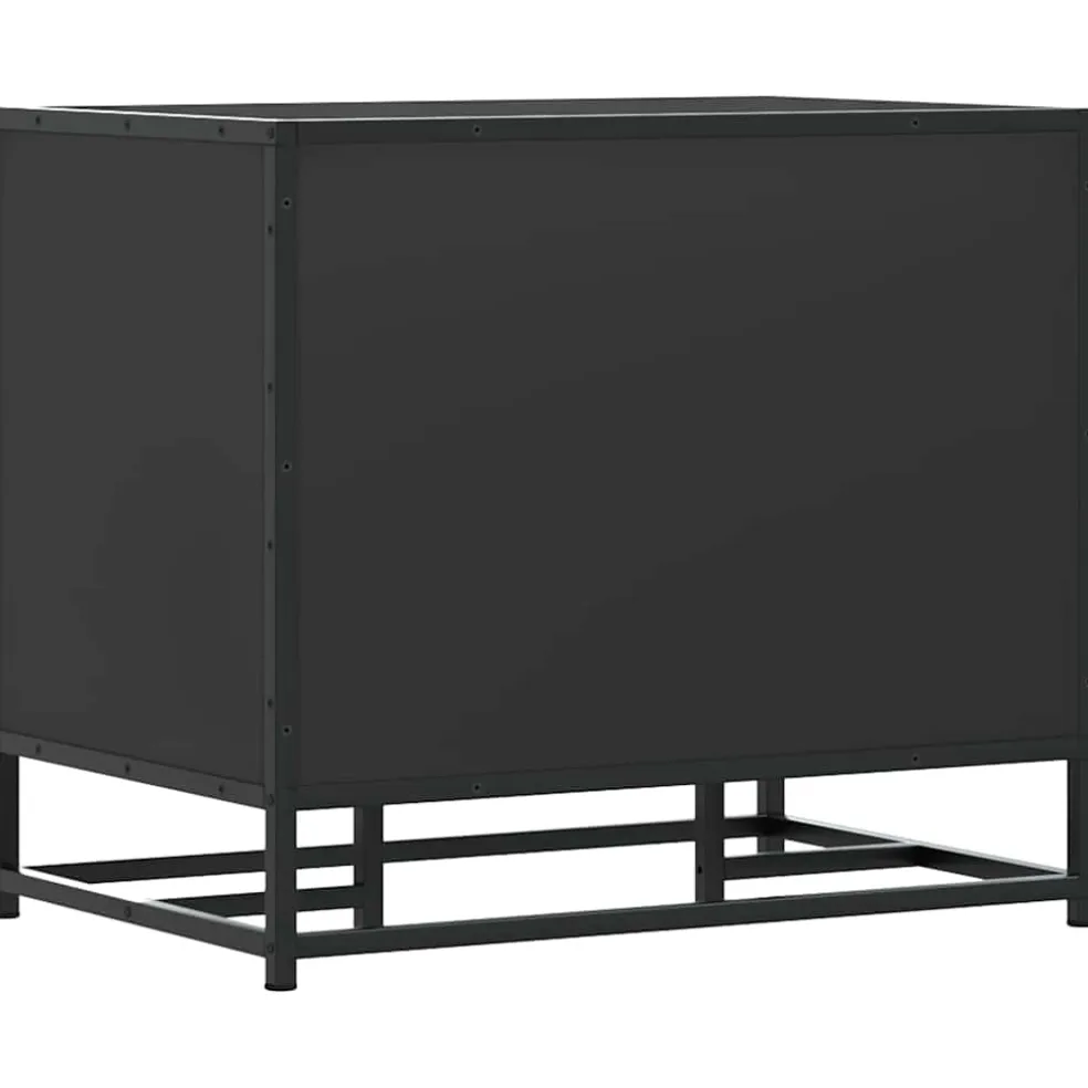 vidaXL Schoenenbank 60x40x53,5 cm bewerkt hout en metaal zwart