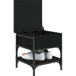 vidaXL Schoenenbank 42x42x45 cm bewerkt hout zwart