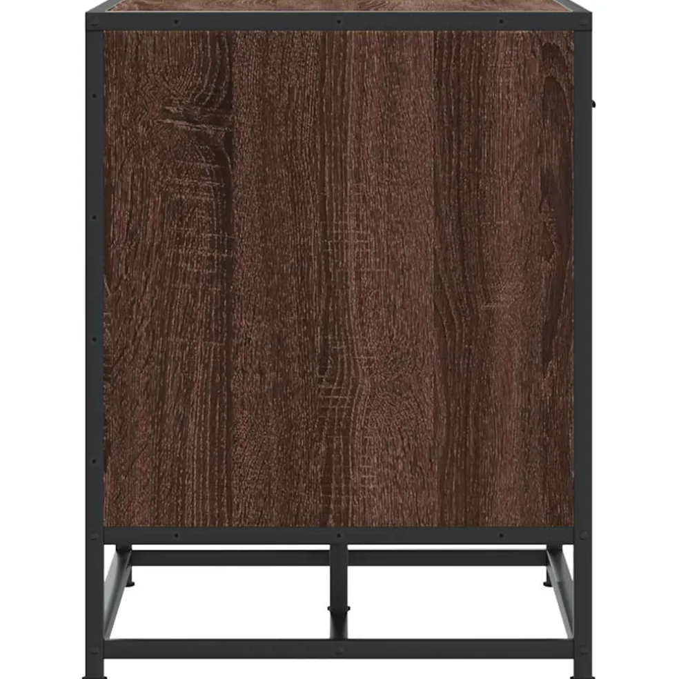 vidaXL Schoenenbank 60x40x53,5 cm bewerkt hout en metaal bruin eiken