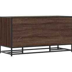 vidaXL Schoenenbank 100x40x53,5 cm bewerkt hout en metaal bruin eiken