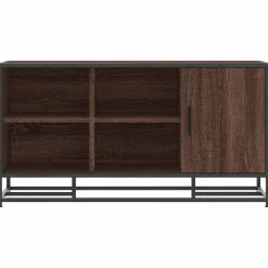 vidaXL Schoenenbank 100x40x53,5 cm bewerkt hout en metaal bruin eiken