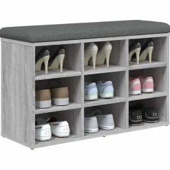 vidaXL Schoenenbank 82x32x50 cm bewerkt hout grijs sonoma eikenkleurig