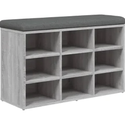 vidaXL Schoenenbank 82x32x50 cm bewerkt hout grijs sonoma eikenkleurig
