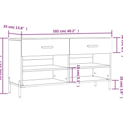 vidaXL Schoenenbank 102x35x55 cm bewerkt hout sonoma eikenkleurig