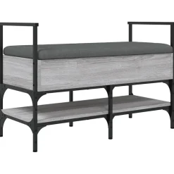 vidaXL Schoenenbank 85,5x42x57,5 cm bewerkt hout grijs sonoma