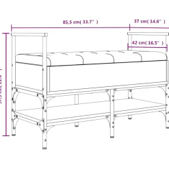 vidaXL Schoenenbank 85,5x42x57,5 cm bewerkt hout grijs sonoma