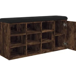vidaXL Schoenenbank 102x32x50 cm bewerkt hout gerookt eikenkleurig