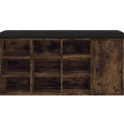 vidaXL Schoenenbank 102x32x50 cm bewerkt hout gerookt eikenkleurig