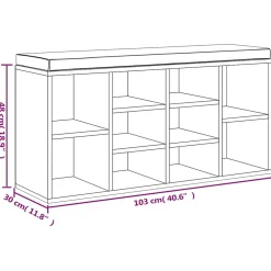 vidaXL Schoenenbank 103x30x48 cm bewerkt hout bruin eikenkleur