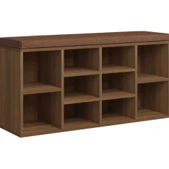 vidaXL Schoenenbank 103x30x48 cm bewerkt hout bruin eikenkleur