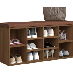 vidaXL Schoenenbank 103x30x48 cm bewerkt hout bruin eikenkleur
