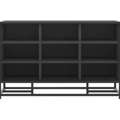vidaXL Schoenenbank 84x40x53,5 cm bewerkt hout en metaal zwart