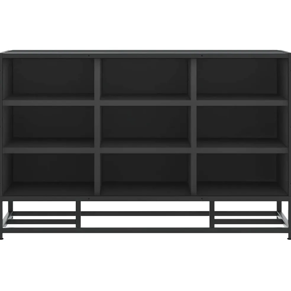 vidaXL Schoenenbank 84x40x53,5 cm bewerkt hout en metaal zwart