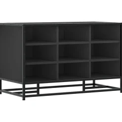 vidaXL Schoenenbank 84x40x53,5 cm bewerkt hout en metaal zwart
