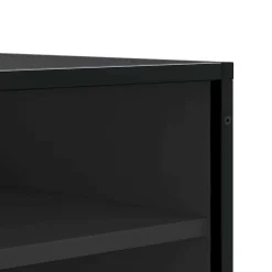 vidaXL Schoenenbank 84x40x53,5 cm bewerkt hout en metaal zwart