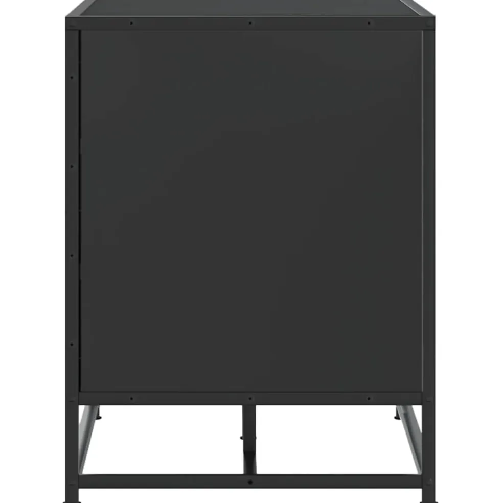 vidaXL Schoenenbank 84x40x53,5 cm bewerkt hout en metaal zwart