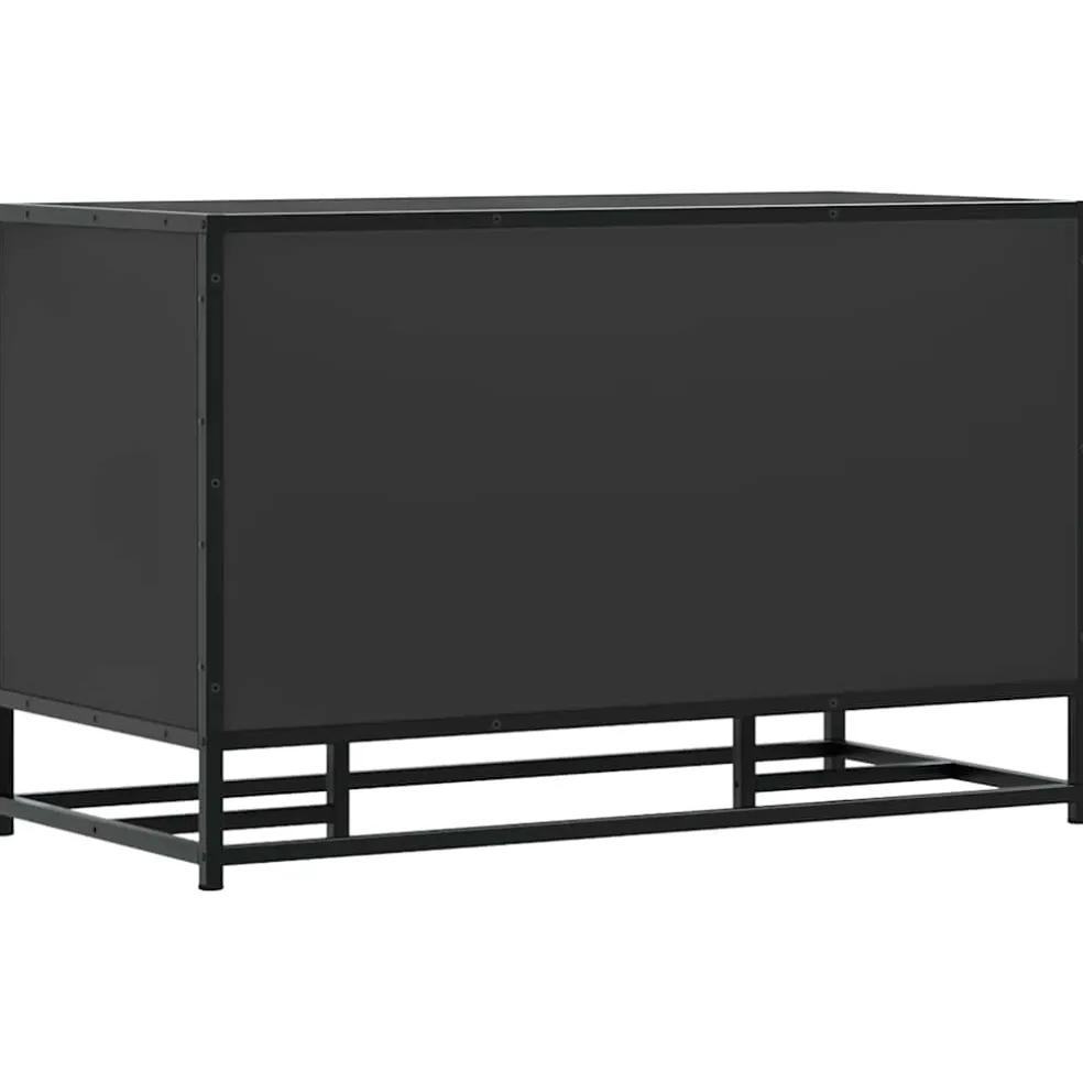 vidaXL Schoenenbank 84x40x53,5 cm bewerkt hout en metaal zwart