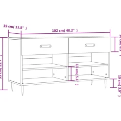 vidaXL Schoenenbank 102x35x55 cm bewerkt hout sonoma eikenkleurig