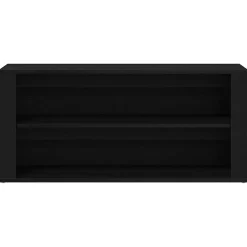 vidaXL Schoenenbank 100x35x45 cm bewerkt hout zwart eikenkleurig