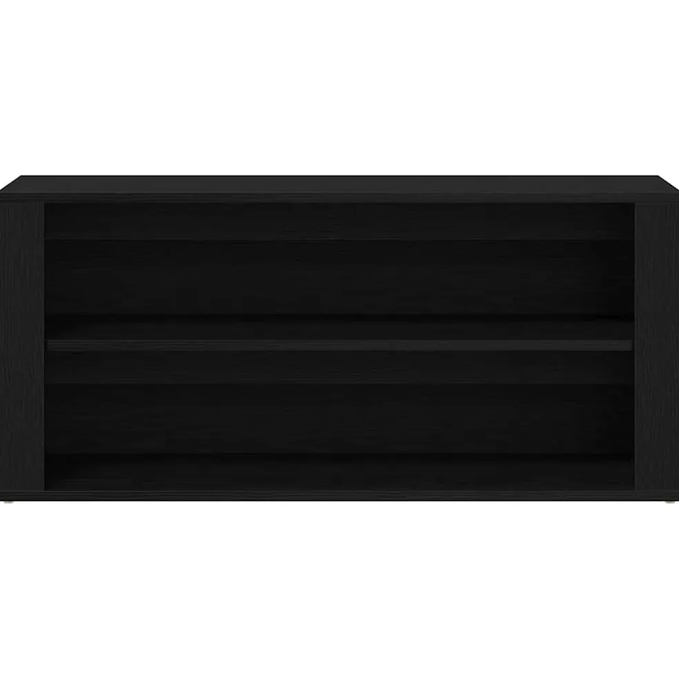 vidaXL Schoenenbank 100x35x45 cm bewerkt hout zwart eikenkleurig